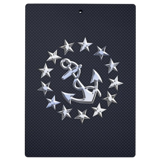 Porte-bloc Bleu fibre de carbone Nautique Chrome Yacht drapea (Dos)