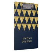 Porte-bloc Bleu foncé Élégant Chic et Faux Gold Triangle (Swatch)