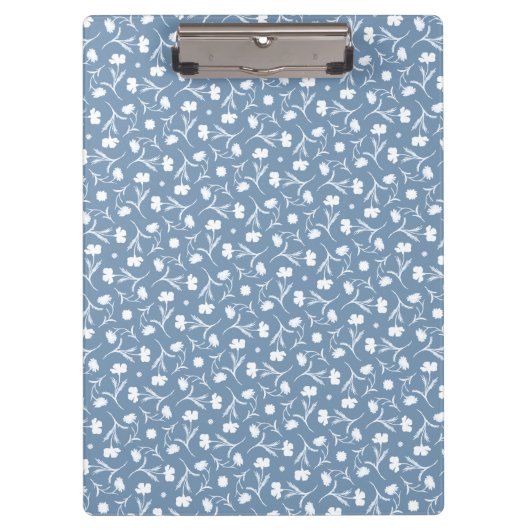 Porte-bloc Bleu gris blanc Liberté motif floral élégant Pop (Devant)