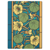 Porte-bloc Bleu jaune Nasturtium Fleur Nouveau Motif (Dos)