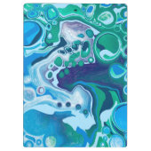 Porte-bloc Bleu vert personnalisé Marbre numérique (Dos)