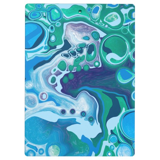 Porte-bloc Bleu vert personnalisé Marbre numérique (Dos)