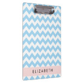 Porte-bloc Bleu Zigzag, Bleu Chevron, Vague Motif, Votre Nom (Swatch)