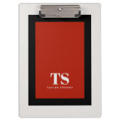 Porte-bloc Bloc de couleur de monogramme élégant simple (Devant)