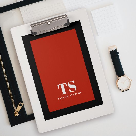 Porte-bloc Bloc de couleur monogramme simple et élégant