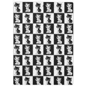 Porte-bloc Bloc de monogramme noir blanc pour chat (Dos)