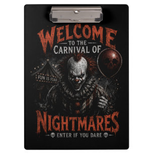 Porte-bloc Bloc-notes Carnaval de Cauchemars Clown Effrayant