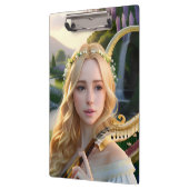 Porte-bloc Blonde belle Muse Jouer une harpe (Gauche)