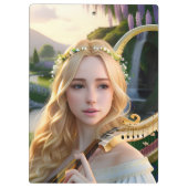 Porte-bloc Blonde belle Muse Jouer une harpe (Dos)