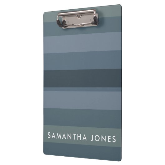 Porte-bloc Blue Shades Ombre Simple Stripe Personnaliser le n (Gauche)