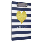 Porte-bloc Blue White Gold Heart Motif Votre nom (Swatch)