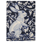 Porte-bloc Blue & White Lapin Lapin Lièvre Art élégant (Dos)