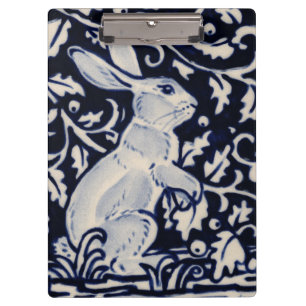 Porte-bloc Blue & White Lapin Lapin Lièvre Art élégant
