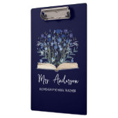 Porte-bloc Blue Wildflowers Grow From Book Teacher (Gauche)