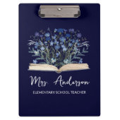Porte-bloc Blue Wildflowers Grow From Book Teacher (Devant)