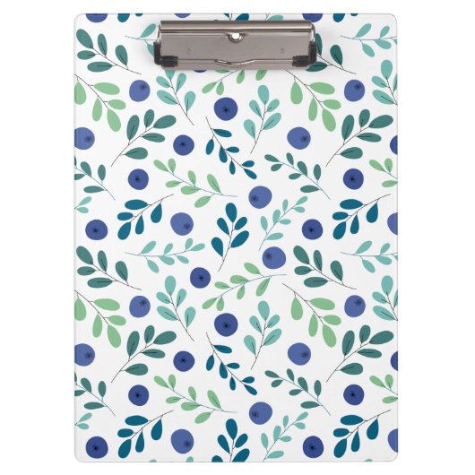 Porte-bloc Blueberries à Motif Feuille vert (Devant)