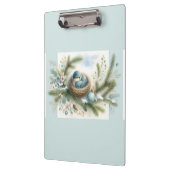 Porte-bloc Bluebird Nest with Ornaments in Winter Pines  (Gauche)