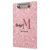 Porte-bloc Blush Pink glitter Monogram hair and makeup (Gauche)