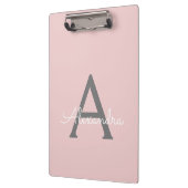 Porte-bloc Blush Pink Gold Modern Script Girl Monogramme Nom (Gauche)