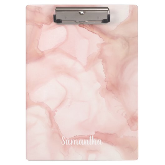 Porte-bloc Blush Pink Neutral Pastel Abstrait Encre de bureau (Devant)