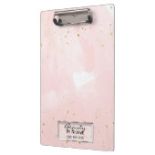 Porte-bloc Blush Rose & Gold Splatter Moderne Personnalisé (Gauche)