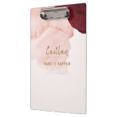 Porte-bloc Blush Rose Terracotta Abstrait Monogrammé (Gauche)