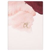 Porte-bloc Blush Rose Terracotta Abstrait Monogrammé (Dos)