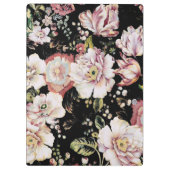 Porte-bloc bohème france chic noir floral (Dos)