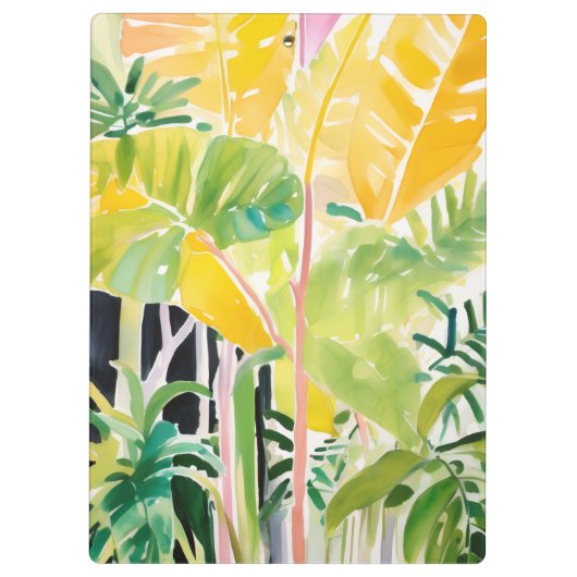 Porte-bloc Boho Chic Green Tropical Leafy Foliage Botanical (Dos)