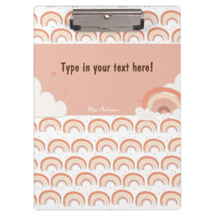 Porte-bloc Boho moderne arc-en-ciel Classeur personnalisé, pe