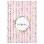 Porte-bloc Boho plume aquarelle nom de l'art porte - bloc ros (Dos)