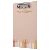 Porte-bloc Boho tendance couleurs Crayon Nom de l'enseignant (Gauche)