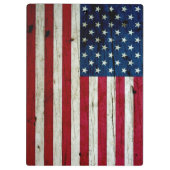 Porte-bloc Bois affligé par cool de drapeau américain (Dos)
