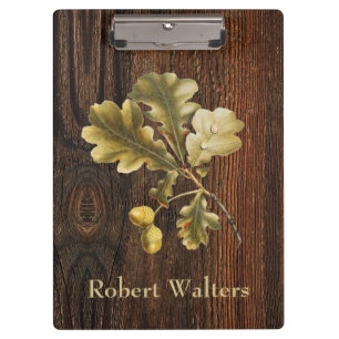 Porte-bloc Bois rustique, Feuilles de chêne, arnais, nom