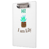 Porte-bloc Bonjour Je suis Lily cactus succulent ajouter nom  (Gauche)