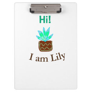 Porte-bloc Bonjour Je suis Lily cactus succulent ajouter nom