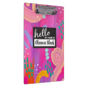 Porte-bloc Bonjour Mon Nom Est Rose Girly Abstraite esthétiqu (Swatch)