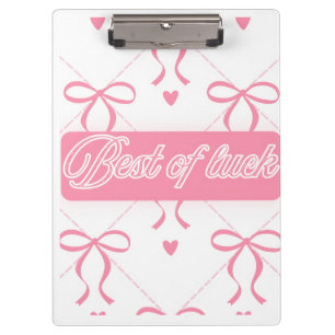 Porte-bloc "Bonne Chance" Ruban Rose Spirale Esthétique 