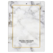 Porte-bloc Bordure d'or blanc Faux Marbre (Dos)