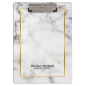 Porte-bloc Bordure d'or blanc Faux Marbre (Devant)