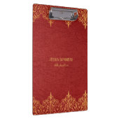 Porte-bloc Bordure en cuir rouge or (Swatch)