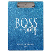 Porte-bloc Boss Lady Blue Sparkle and White Script (Devant)