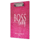 Porte-bloc Boss Lady Pink Sparkle and White Script (Gauche)