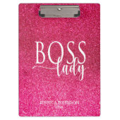 Porte-bloc Boss Lady Pink Sparkle and White Script (Devant)