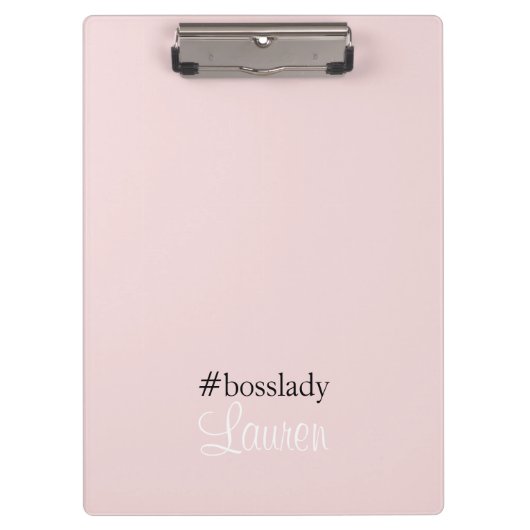 Porte-bloc #Bosslady | Rose | Calligraphie | Nom personnalisé (Devant)