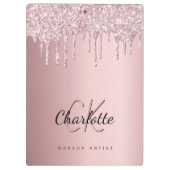 Porte-bloc Boucles de rose vierge monogramme entreprise (Dos)