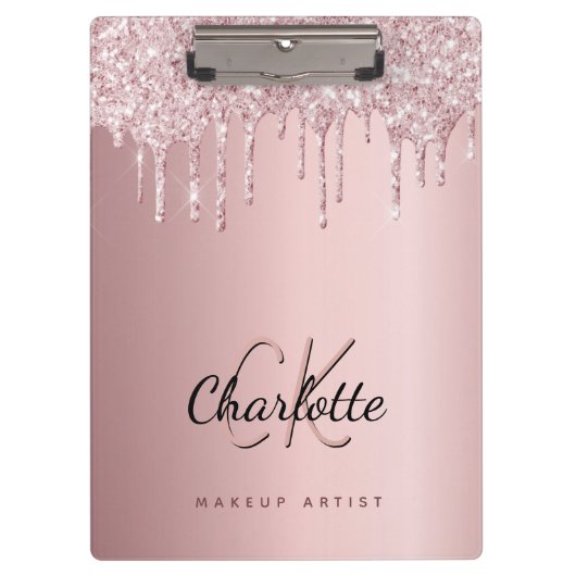 Porte-bloc Boucles de rose vierge monogramme entreprise (Devant)