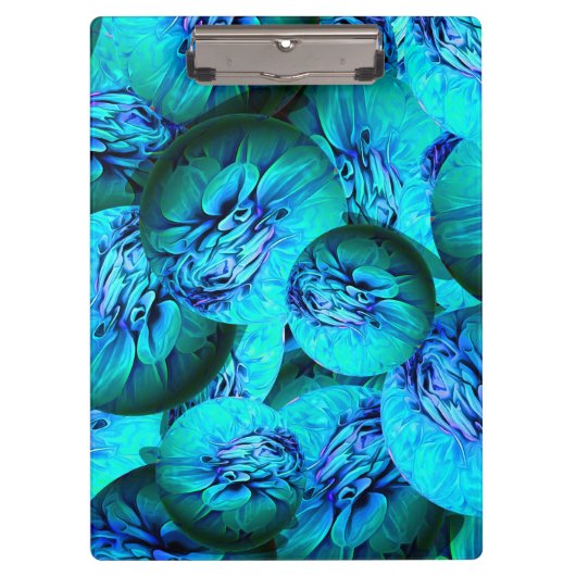 Porte-bloc Boucles turquoise et bleue en optique 3D (Devant)