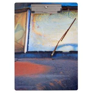 Porte-bloc Bouclier d'un vieux camion rouillé