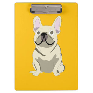 Porte-bloc Bouledogue français crème,